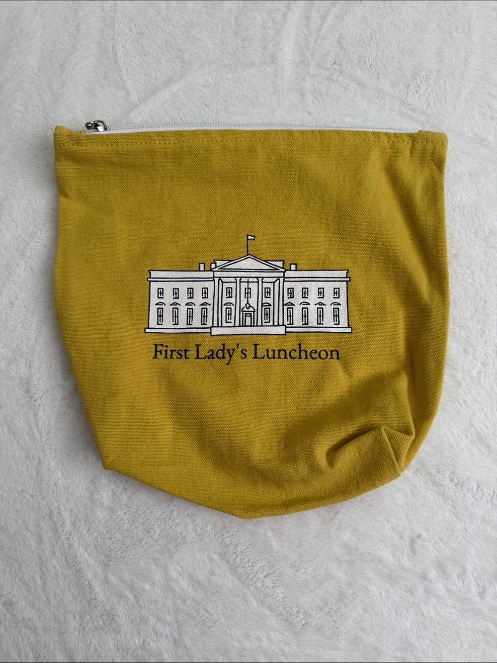 First Lady's Luncheon Mustard Canvas Zip Pouch